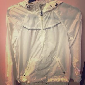 White windbreaker